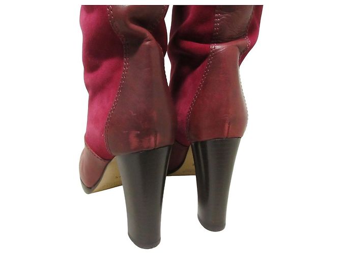 Chloé Botas largas de cuero gamuza Chloe Castaño Burdeos - vista 7