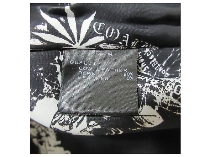 Autre Marque Chaqueta de Plumas de Cuero Coal Black Negro Blanco - vista 10