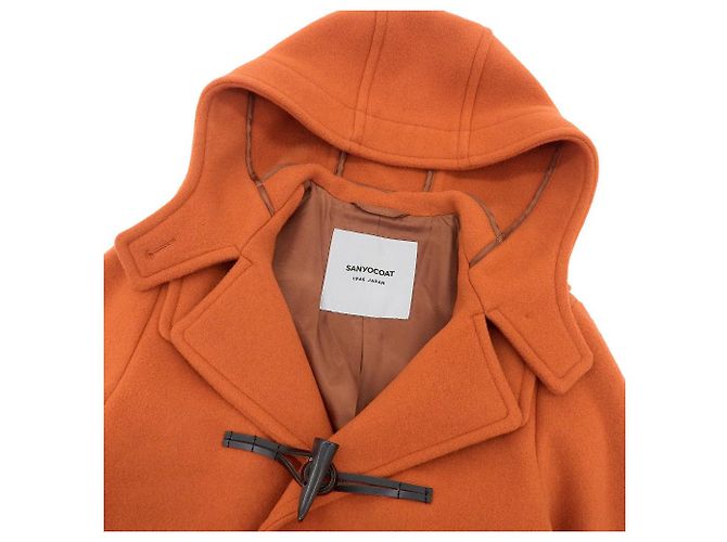 Autre Marque Casaco Duffle em lã Melton SANYOCOAT Laranja - vista 3