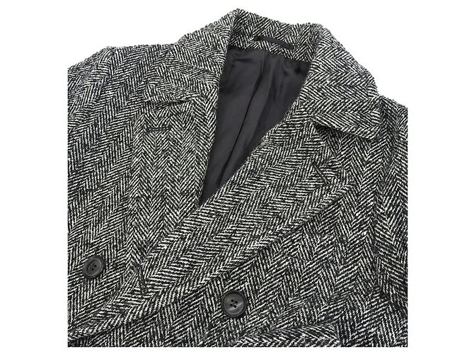 Autre Marque Abrigo Chester de lana con espiga ESTNATION Negro - vista 5