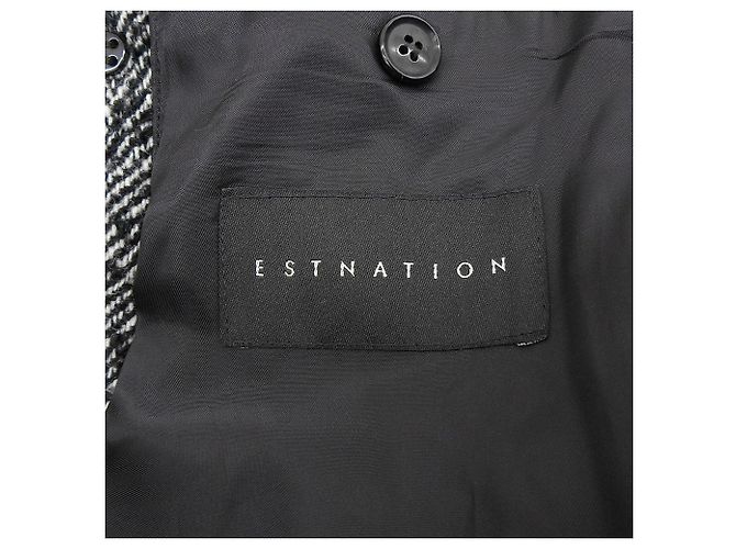 Autre Marque Abrigo Chester de lana con espiga ESTNATION Negro - vista 8