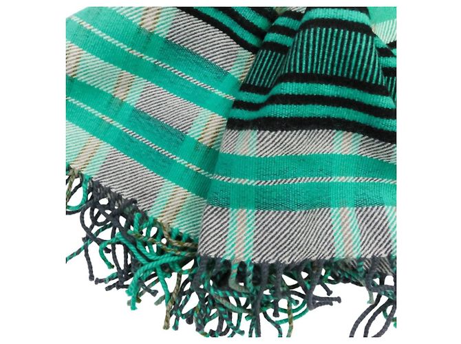 Hermès Hermes Stola Sciarpa Grande in Cashmere Verde - vista 10