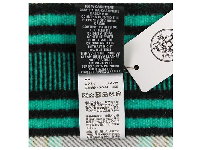 Hermès Hermes Stola Sciarpa Grande in Cashmere Verde - vista 12