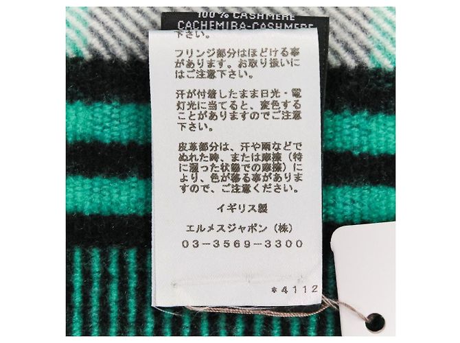 Hermès Hermes Stola Sciarpa Grande in Cashmere Verde - vista 13