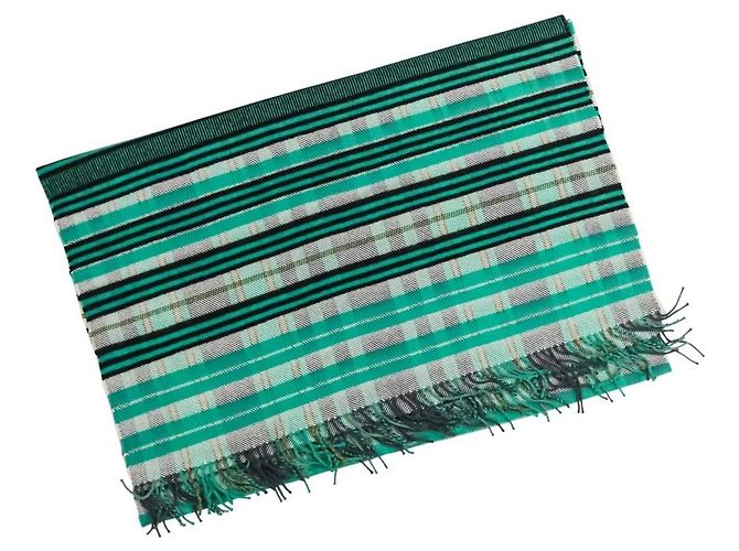 Hermès Hermes Stola Sciarpa Grande in Cashmere Verde - vista 4