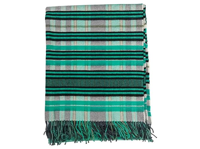 Hermès Hermes Stola Sciarpa Grande in Cashmere Verde - vista 6