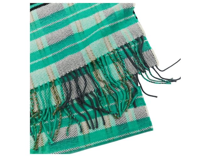 Hermès Hermes Stola Sciarpa Grande in Cashmere Verde - vista 7