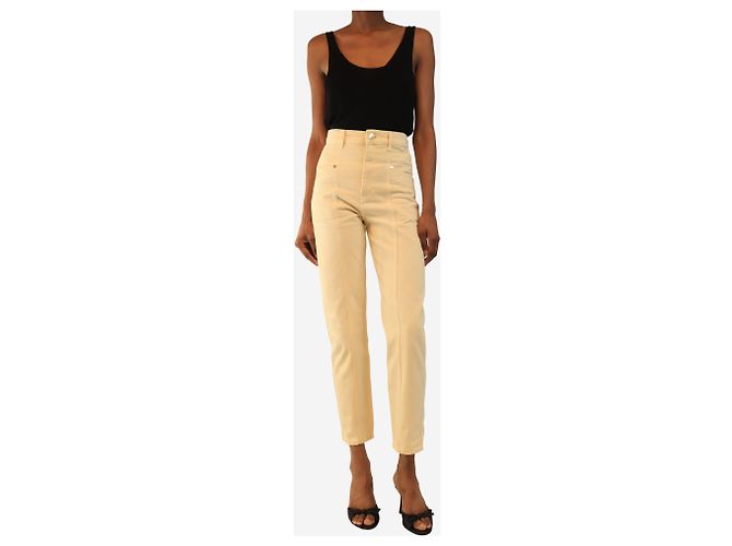 Sandro Vaqueros de talle alto amarillo mantequilla - size UK 6 - vista 2