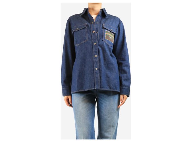 Gucci Camicia in denim blu - size UK 14 - vista 5