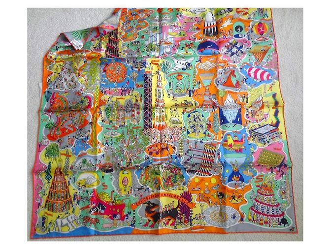 Sciarpa di seta Hermès Carré 90 Esposizione Universale Multicolore - vista 4