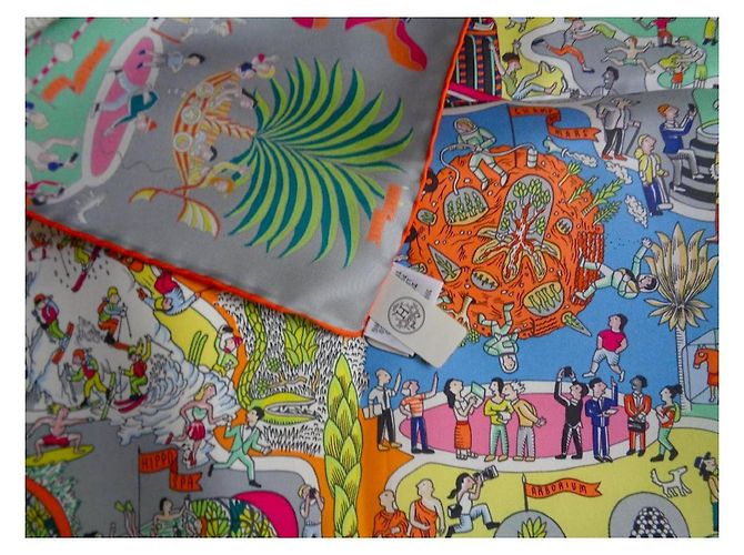 Sciarpa di seta Hermès Carré 90 Esposizione Universale Multicolore - vista 6