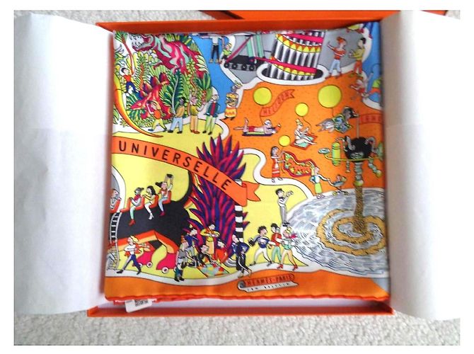 Sciarpa di seta Hermès Carré 90 Esposizione Universale Multicolore - vista 3