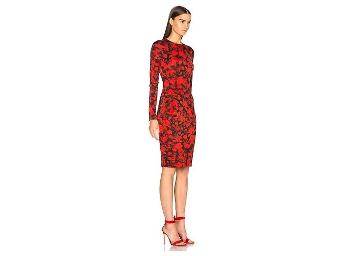 Vestido con estampado de rosas rojas de Givenchy - vista 2