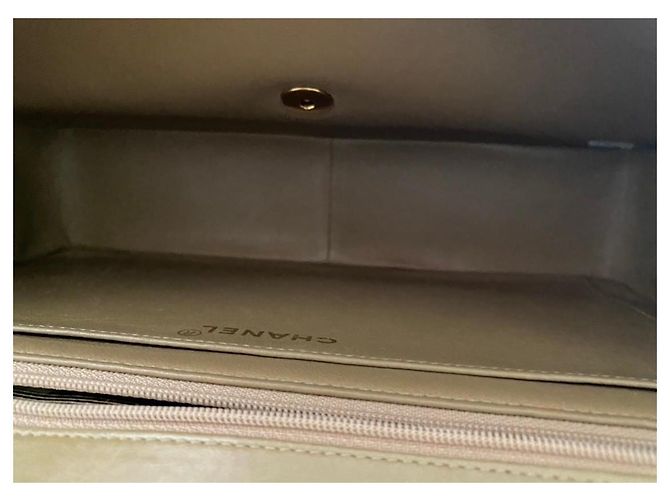 Borsa a spalla Chanel Mademoiselle Horizontal Beige Agnello - vista 19