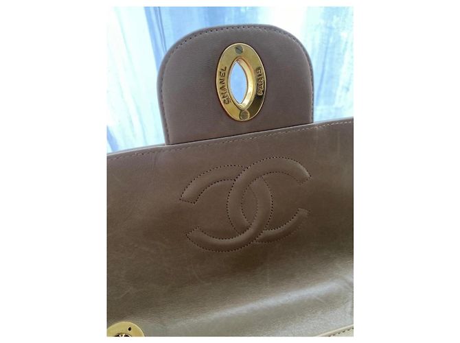 Borsa a spalla Chanel Mademoiselle Horizontal Beige Agnello - vista 22