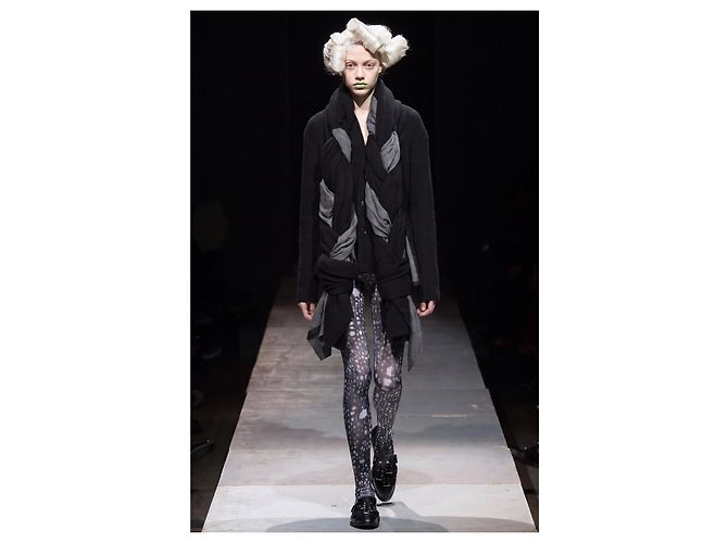 Comme Des Garcons AW14 Strickjacke mit Seilfront Schwarz - Ansicht 2
