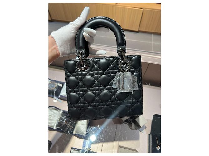 Borsa Lady Dior Dior in pelle di agnello nera Nero - vista 12