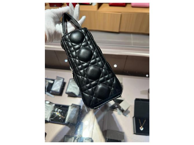 Borsa Lady Dior Dior in pelle di agnello nera Nero - vista 13