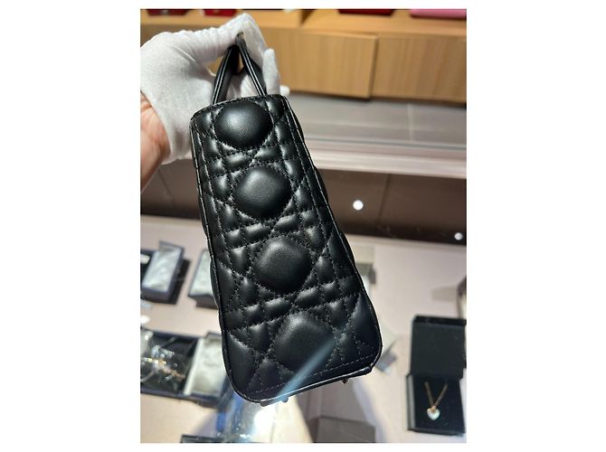 Borsa Lady Dior Dior in pelle di agnello nera Nero - vista 19