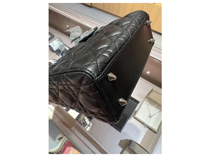 Borsa Lady Dior Dior in pelle di agnello nera Nero - vista 9
