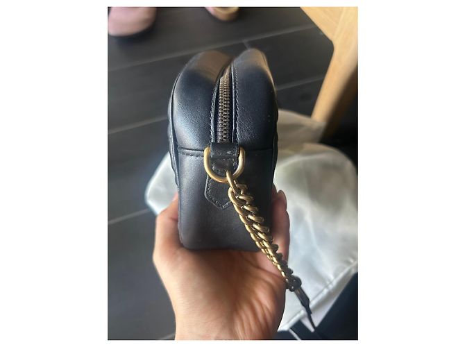 Borsa Gucci Marmont Camera Bag in pelle nera Nero - vista 14