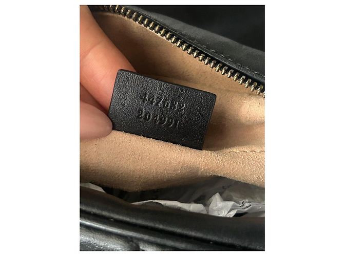 Borsa Gucci Marmont Camera Bag in pelle nera Nero - vista 19