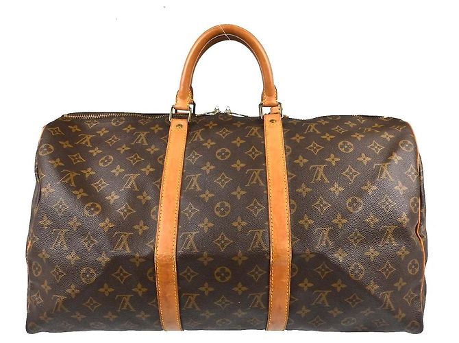 Louis Vuitton Keepall Canvas 50 Marrone - vista 3