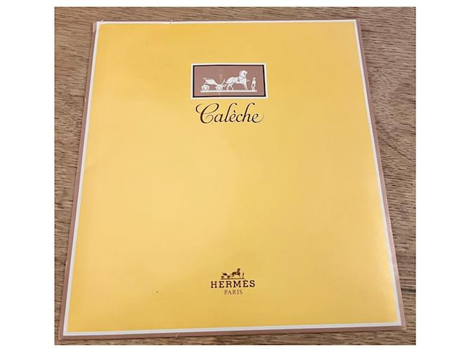 Hermès Caleche Seidentuch Weiß Golden Gelb - Ansicht 3