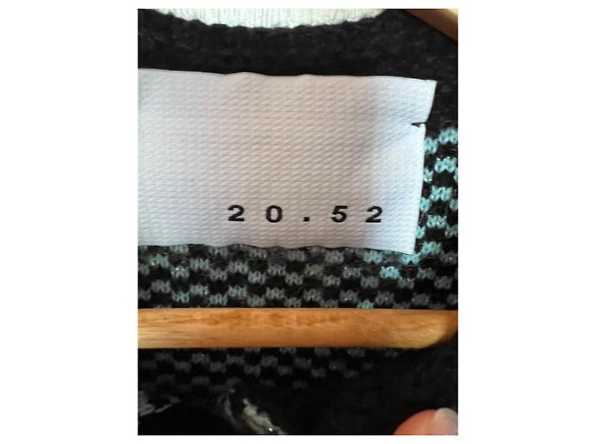 Autre Marque Cárdigan 20.52 de punto texturizado con bordado dorado Negro Azul - vista 3