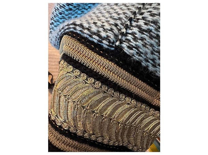 Autre Marque Cárdigan 20.52 de punto texturizado con bordado dorado Negro Azul - vista 5