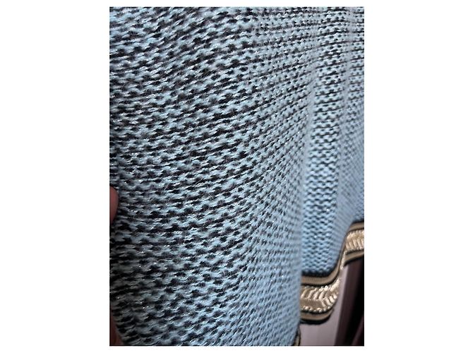 Autre Marque Cárdigan 20.52 de punto texturizado con bordado dorado Negro Azul - vista 6