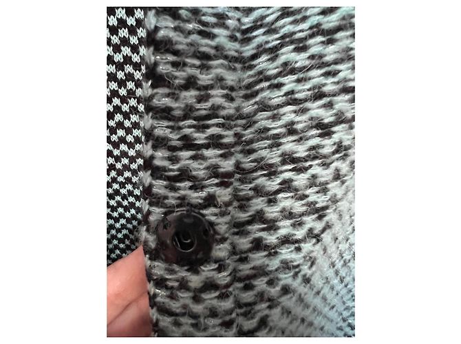 Autre Marque Cárdigan 20.52 de punto texturizado con bordado dorado Negro Azul - vista 7