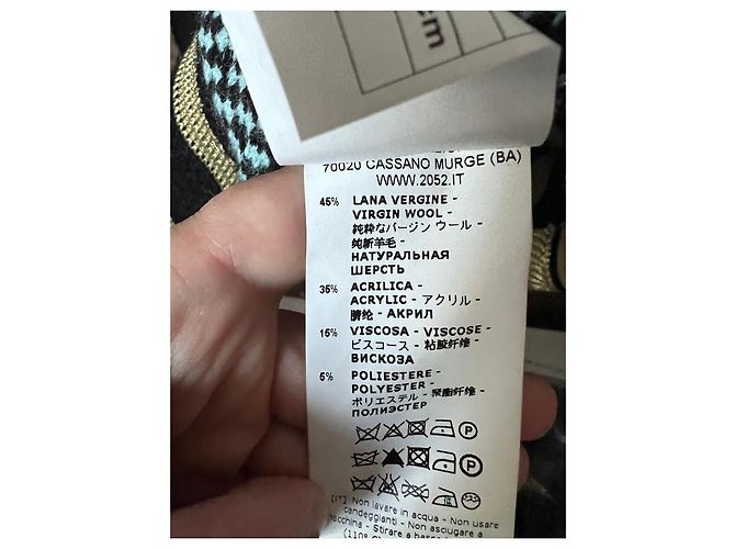 Autre Marque Cárdigan 20.52 de punto texturizado con bordado dorado Negro Azul - vista 8