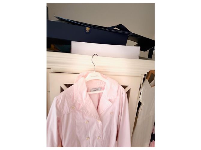 Christian Dior Trench in cotone rosa - vista 3