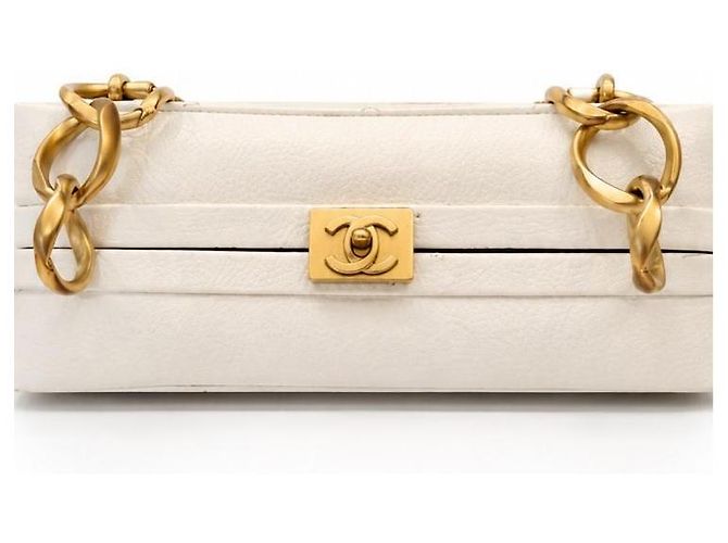 Borsa Chanel Vanity in pelle bianca Bianco - vista 2