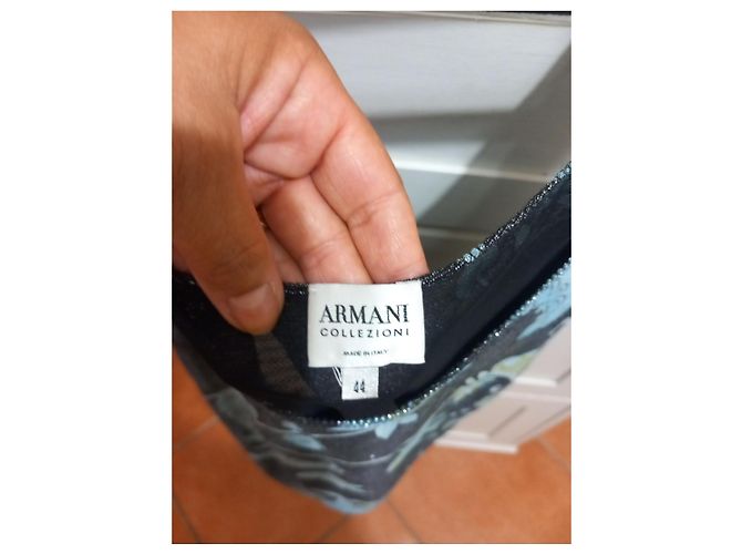 Autre Marque Armani Collezioni Top Estampa Floral Preto Azul Multicor Verde - vista 6
