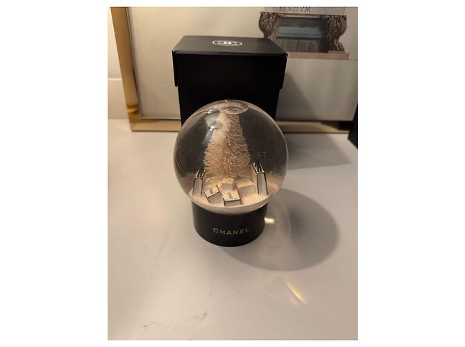 Chanel Christmas Snow Globe with Original Box Black White Beige - view 4