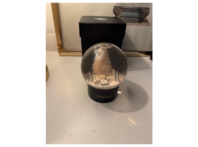 Chanel Christmas Snow Globe with Original Box Black White Beige - view 5
