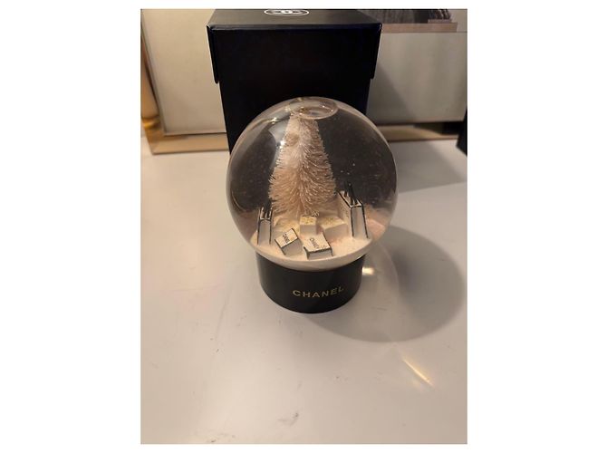 Chanel Christmas Snow Globe with Original Box Black White Beige - view 6