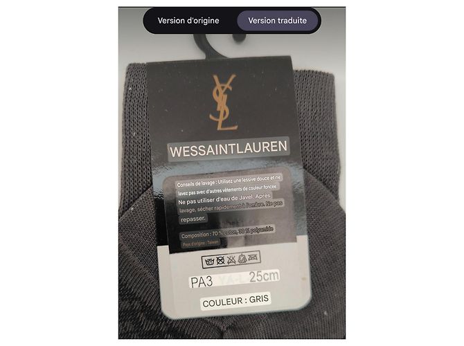 Yves Saint Laurent Socken Paar Grau Gemustert - Ansicht 5