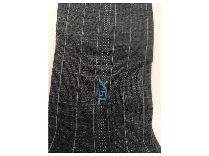 Yves Saint Laurent Gestreifte Socken Paar Anthrazitgrau - Ansicht 2