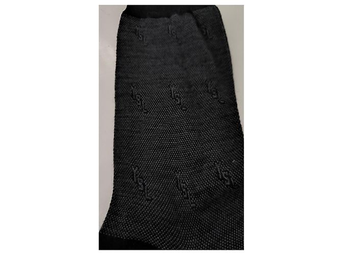Yves Saint Laurent gemusterte Socken in Schwarz Grau - Ansicht 2