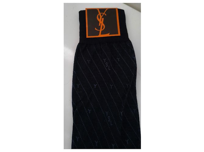 Calzini Yves Saint Laurent neri a righe Nero - vista 2