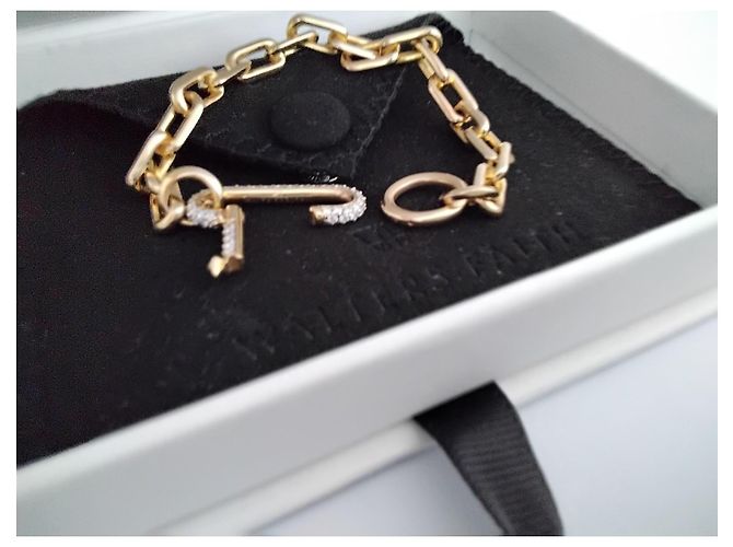Autre Marque 18 Karat Goldarmband mit länglicher Diamantverschluss Golden - Ansicht 3