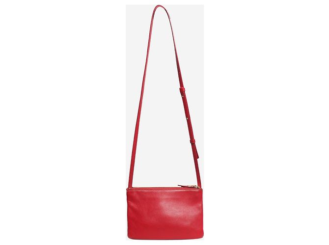 Céline Borsa a tracolla trio case in pelle rossa Rosso - vista 2