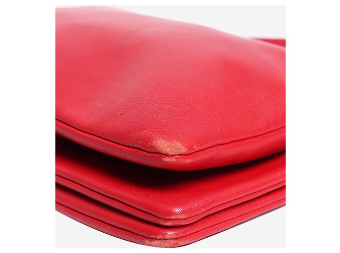 Céline Borsa a tracolla trio case in pelle rossa Rosso - vista 7