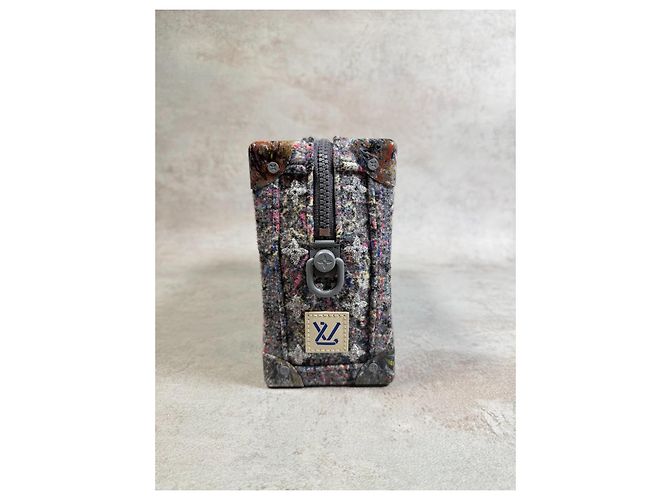 Louis Vuitton Soft Trunk Upcycling Monogram Tweed FW21 Multicolore Grigio - vista 3