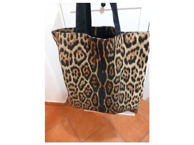 Saint Laurent Borsa Tote Stampa Leopardata Nero Stampa leopardo - vista 3