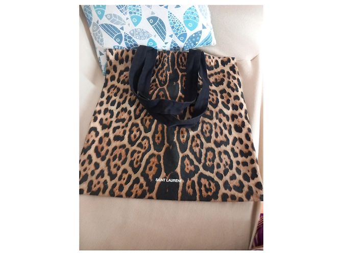 Saint Laurent Borsa Tote Stampa Leopardata Nero Stampa leopardo - vista 5