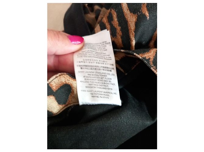 Saint Laurent Borsa Tote Stampa Leopardata Nero Stampa leopardo - vista 6